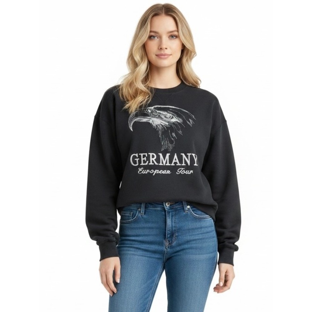 M.J. Soffe Vintage Germany European Tour Eagle Graphic Sweatshirt Black Large